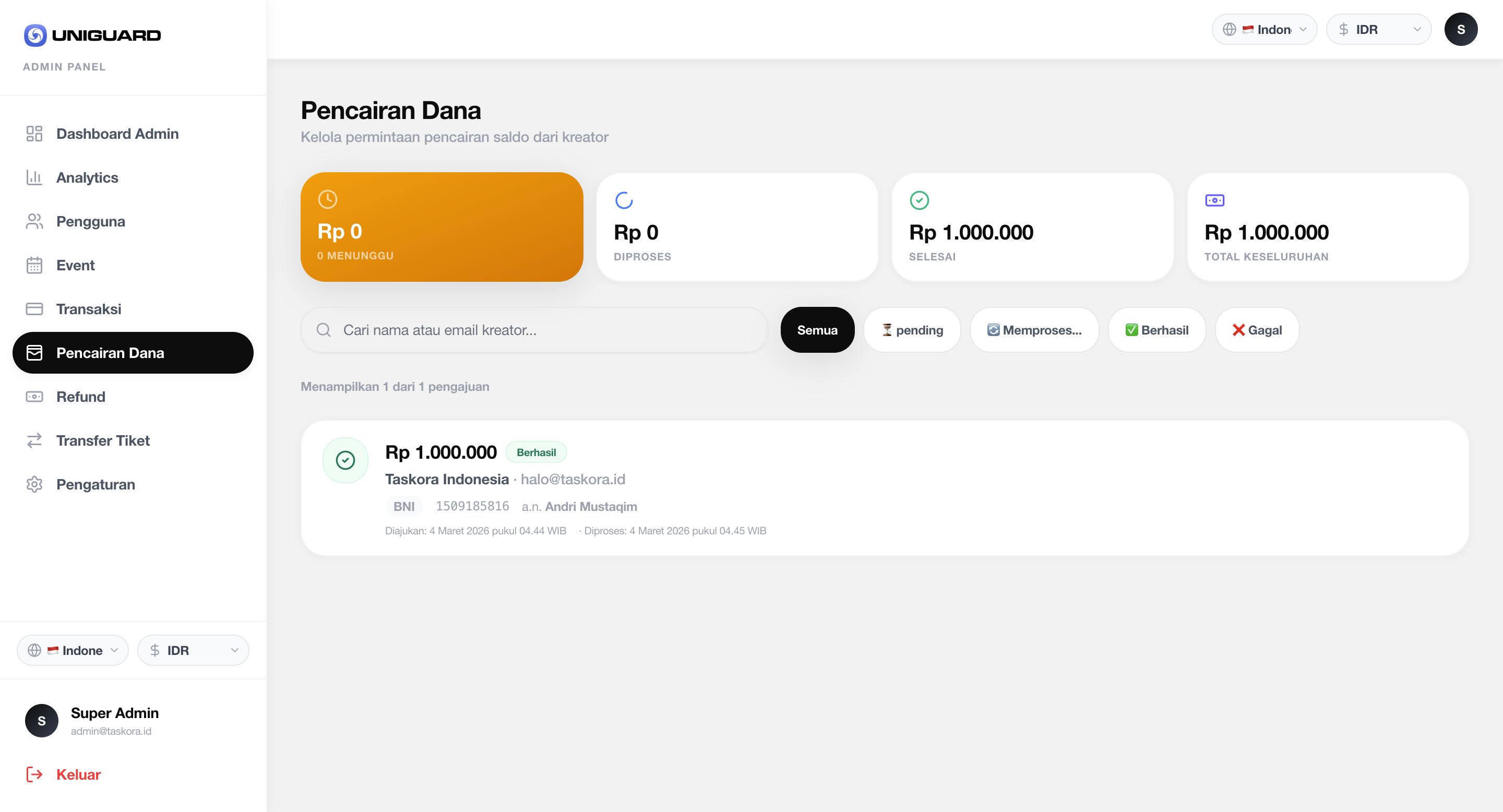Uniguard Ticketing Platform